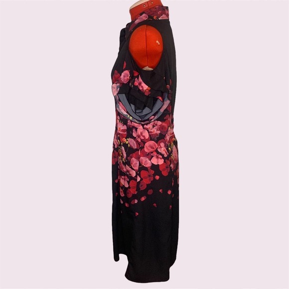 Samuel Dong Floral Dress Button Down Cold Shoulder XS - Picture 2 of 10